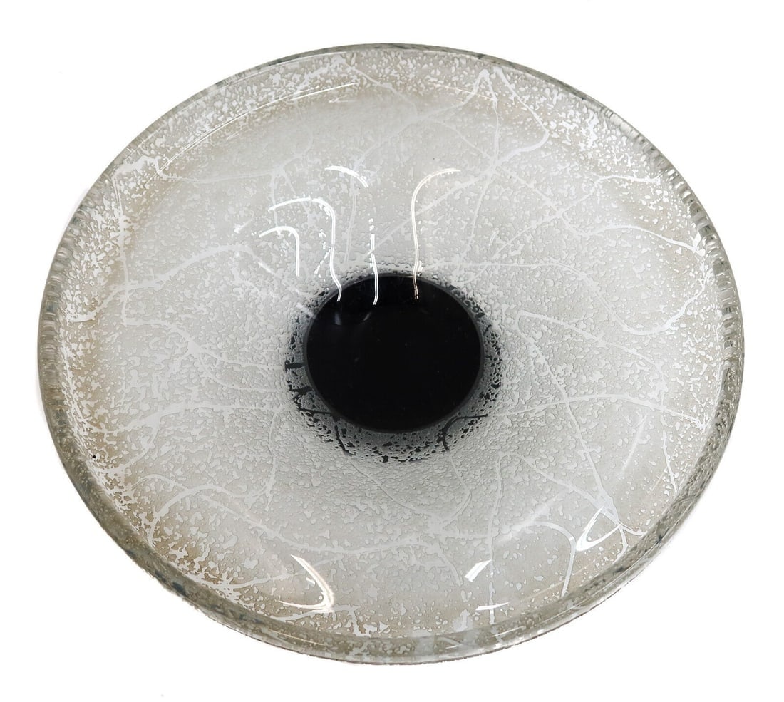 Daum Nancy France Clear Onyx Art Glass Acid Etched Footed Centerpiece Bowl c1920 (1 of 8)