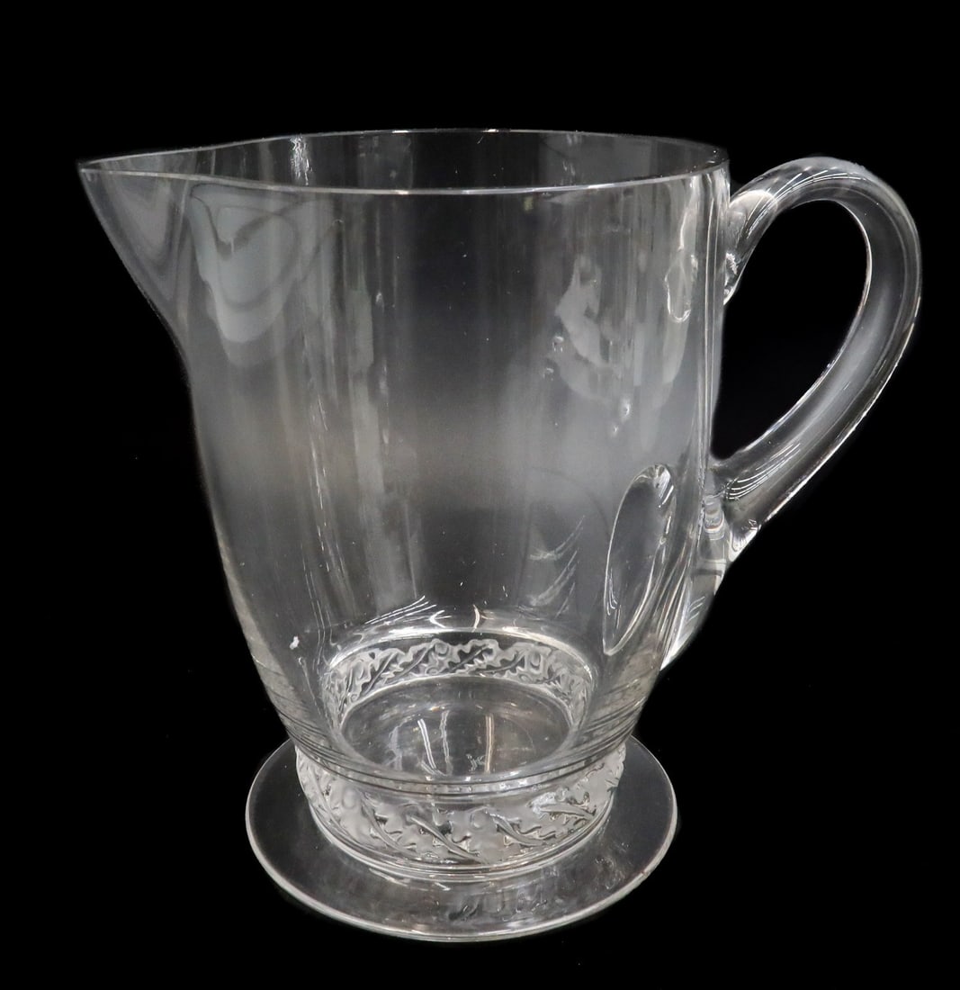 Lalique France 46 oz Glass Pitcher in Saint Hubert Signed (1 of 8)
