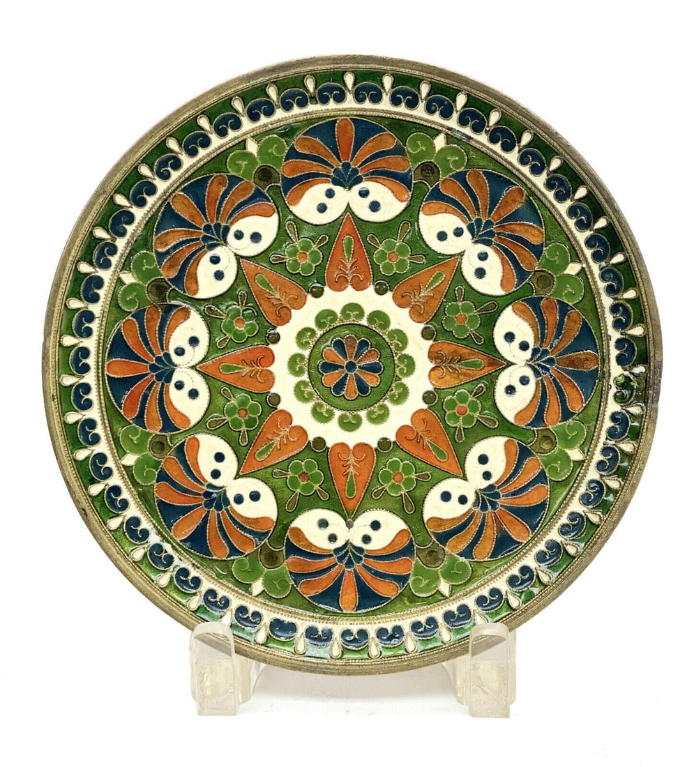 Russian Gilt Bronze Cloisonne Enamel Decorative Dish, Late 19th Century (1 of 4)