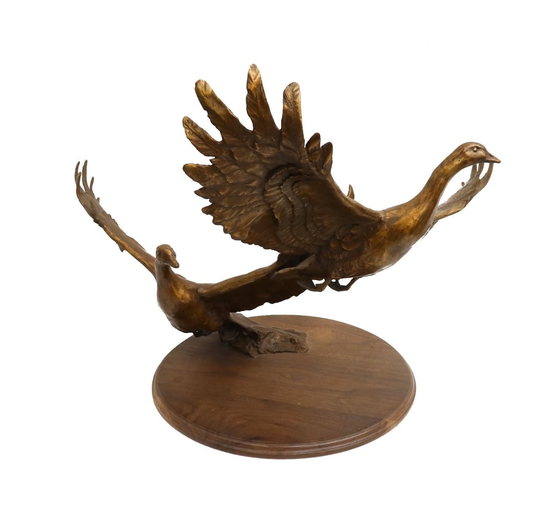 Sandy Scott (US b. 1943) Patinated Bronze Sculpture Geese in Flight Ltd Ed 50 (1 of 9)