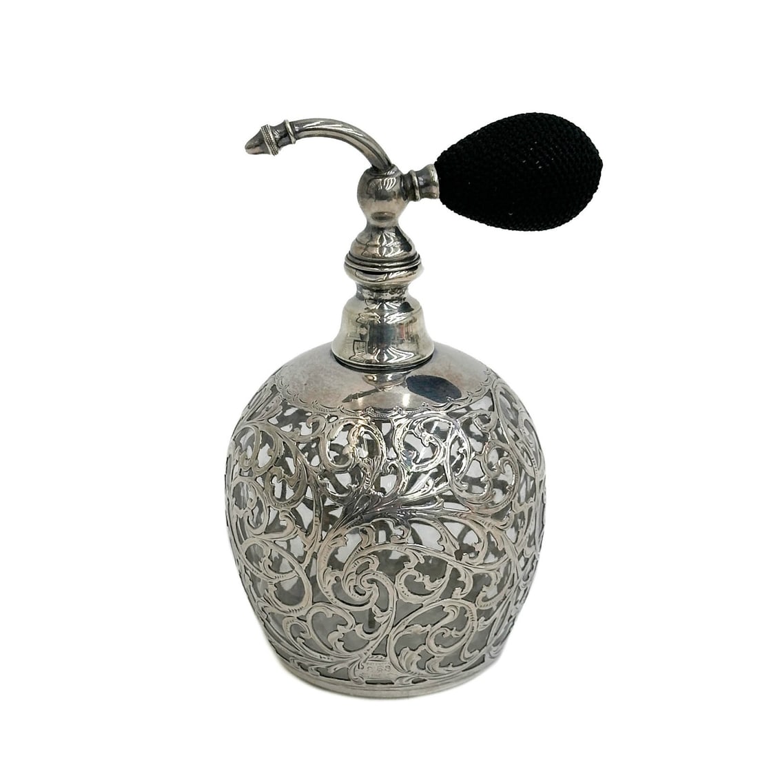 Alvin Mfg Co American Sterling Silver Overlay Glass Perfume Atomizer c1900 (1 of 7)