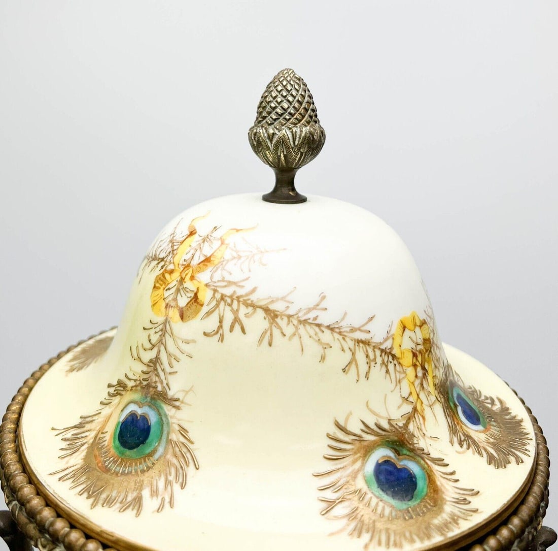 Sevres France Hand Painted Porcelain Bronze Mounted Large Covered Urn - 9