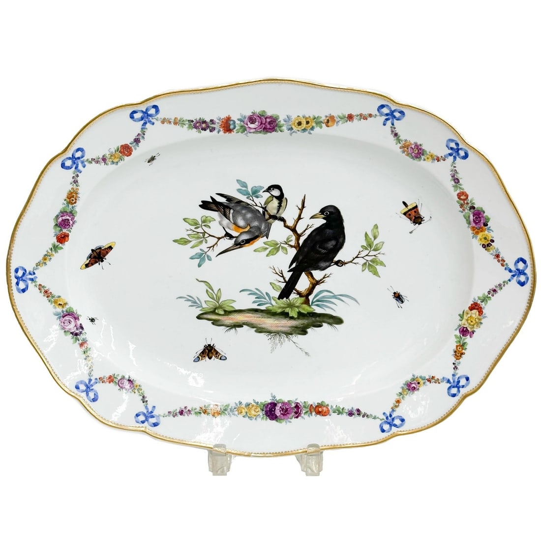 Meissen Marcolini Germany Hand Painted Porcelain Platter Tray Birds c1800 (1 of 8)