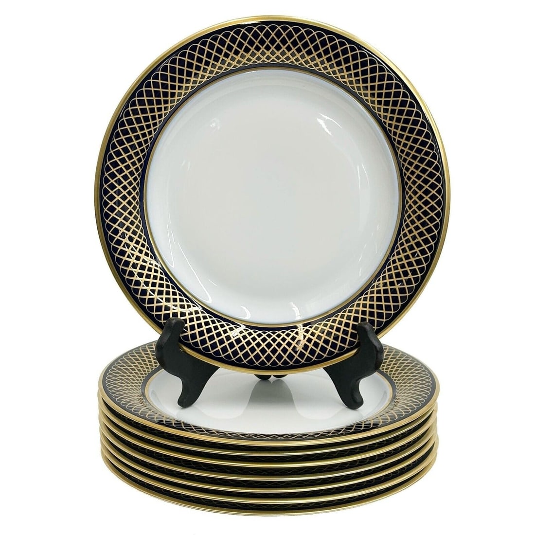 8 Bernardaud Limoges for Asprey Carrousel Plates Cobalt Blue (1 of 6)