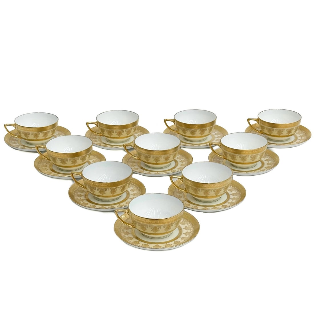 10 Rosenthal Bavaria Stouffer Decorated Porcelain Cup & Saucers c1930 (1 of 6)