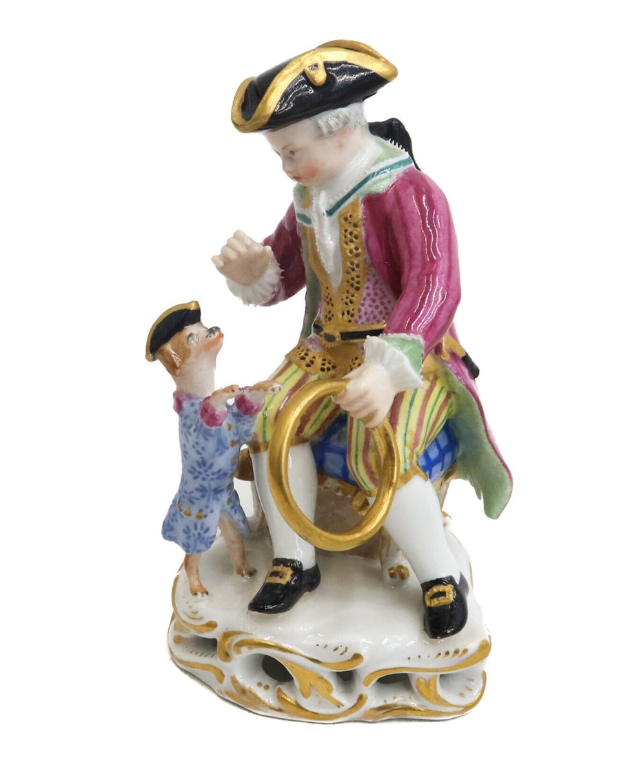 Royal Vienna Manufactory Hand Painted Miniature Figurine Boy with Dog 1841 (1 of 9)