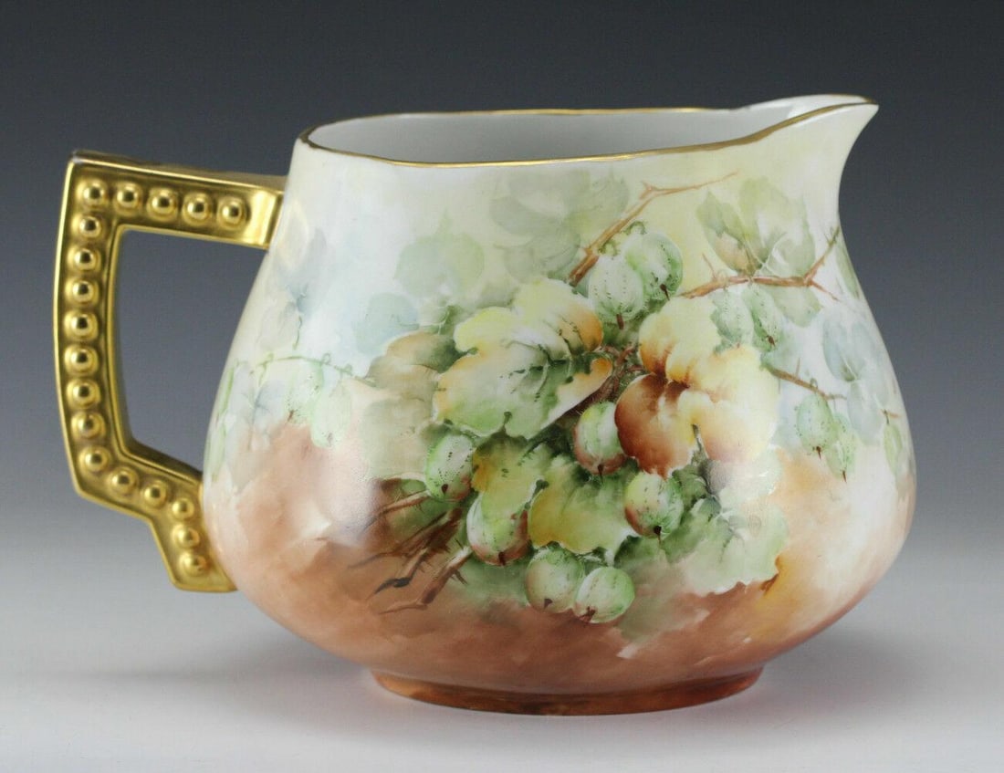 Large Hand Painted Porcelain Jug, Early 20th Century. Hand Painted Flowers (1 of 7)