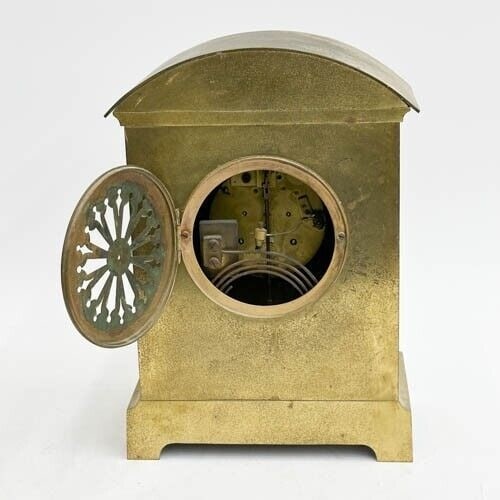 Samuel Marti French Gilt Bronze and Champleve Enamel Mantle Clock circa 1910 - 5