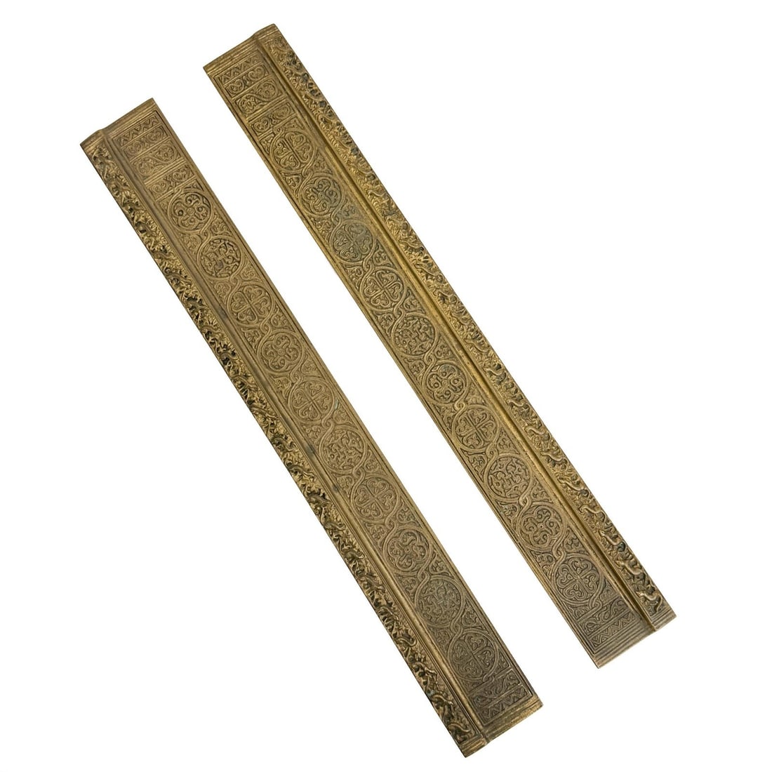 Pair Tiffany Studios Gilt Bronze Blotter Ends in Venetian #1696 (1 of 7)