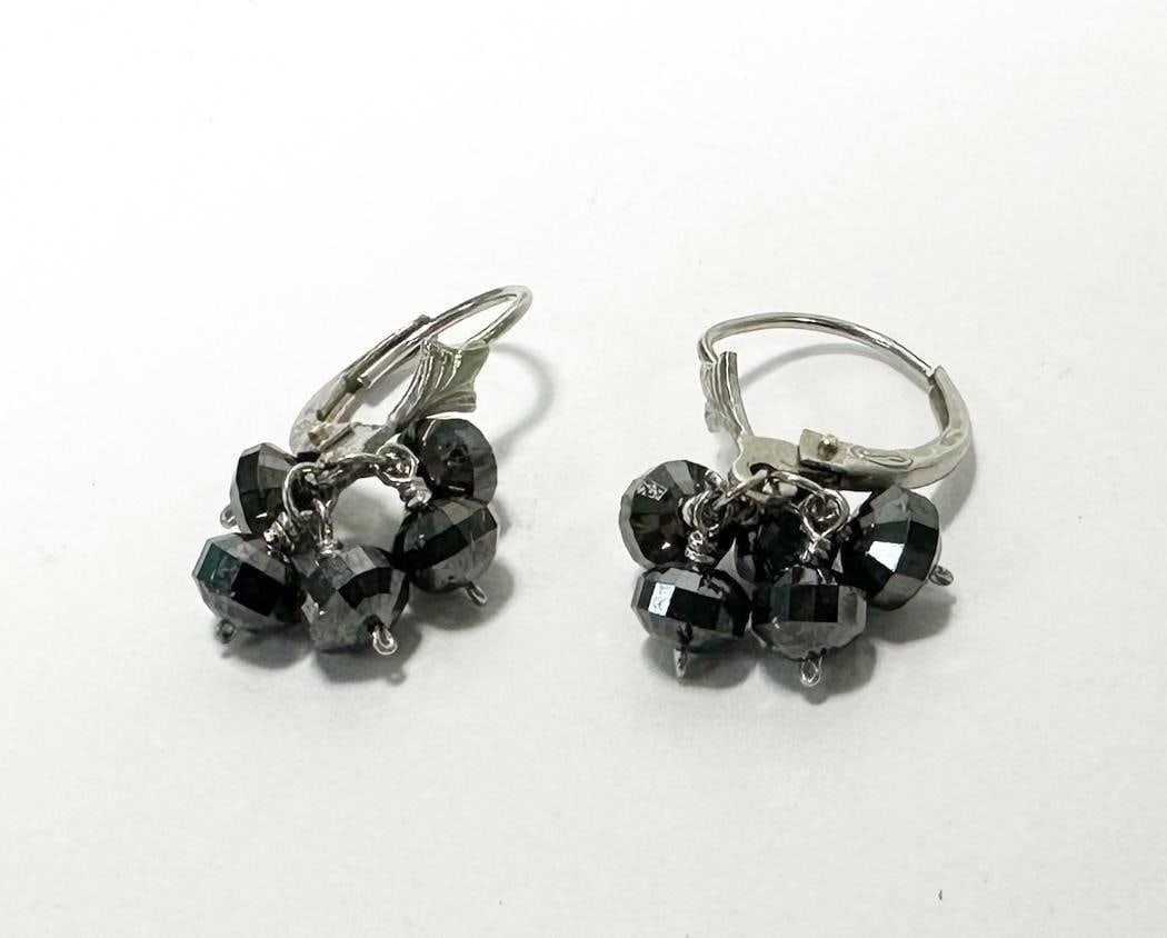 Platinum Hematite Earrings - 2