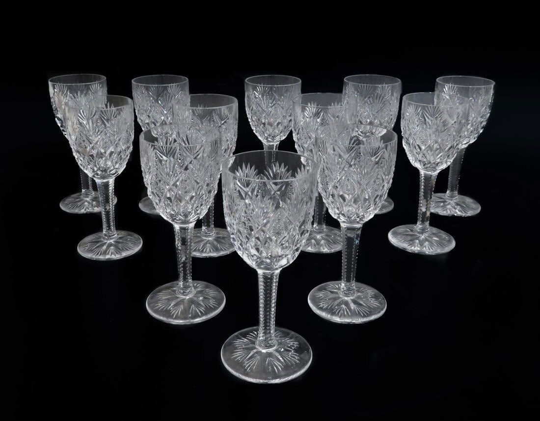 12 Saint (St.) Louis Cut Glass Claret Wine Goblets in Florence (1 of 5)