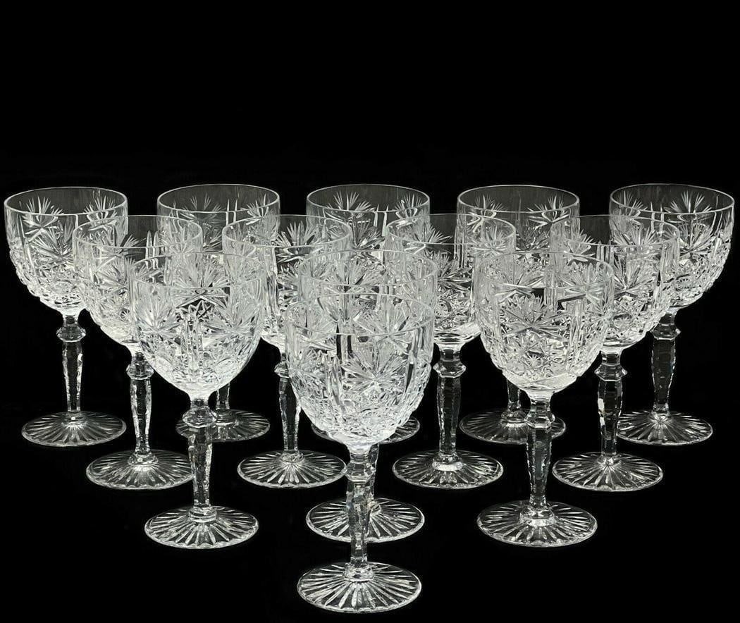 12 + 1 Wittwer Clear Cut Glass Water Goblets in Paris (1 of 3)