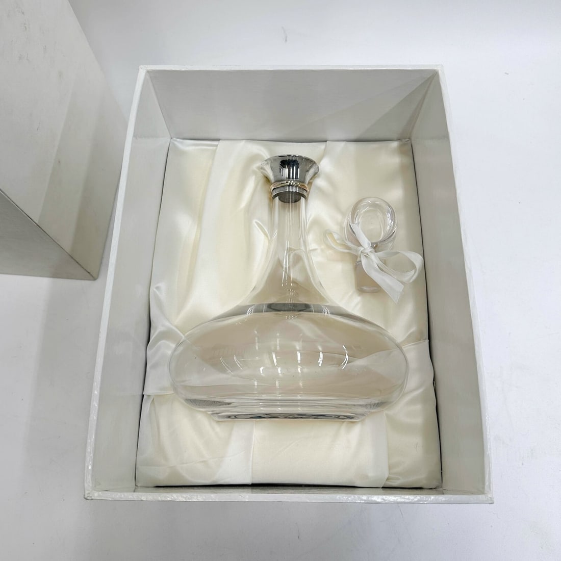 Cartier Sterling Silver Mounted Glass Decanter in Trinity with Box - 6