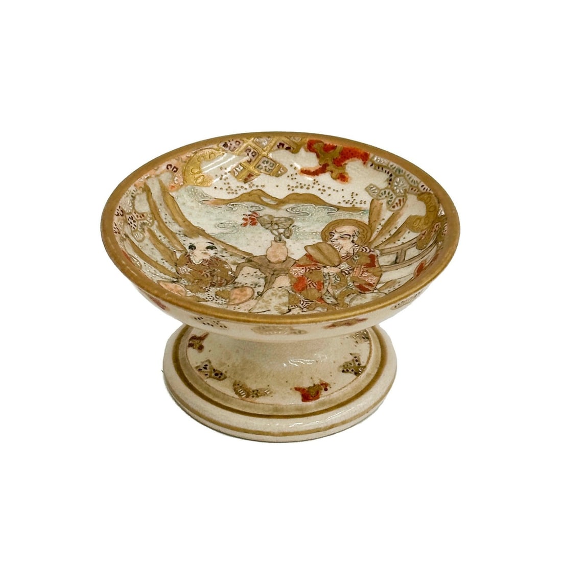 Japanese Satsuma Hand Painted Porcelain Footed Dish Meiji period (1 of 5)