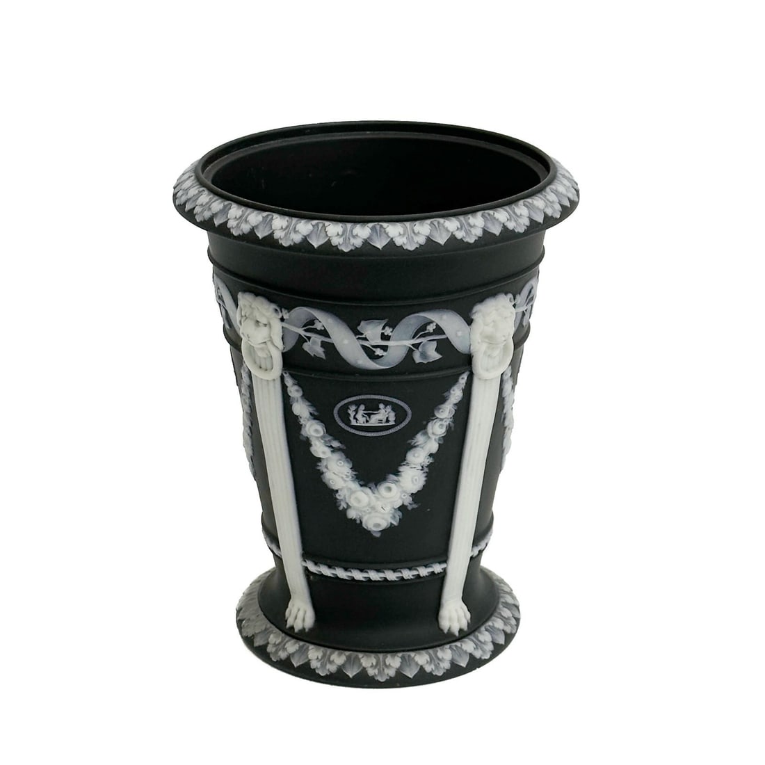 Wedgwood England Black & White Basalt Planter 20th century (1 of 8)