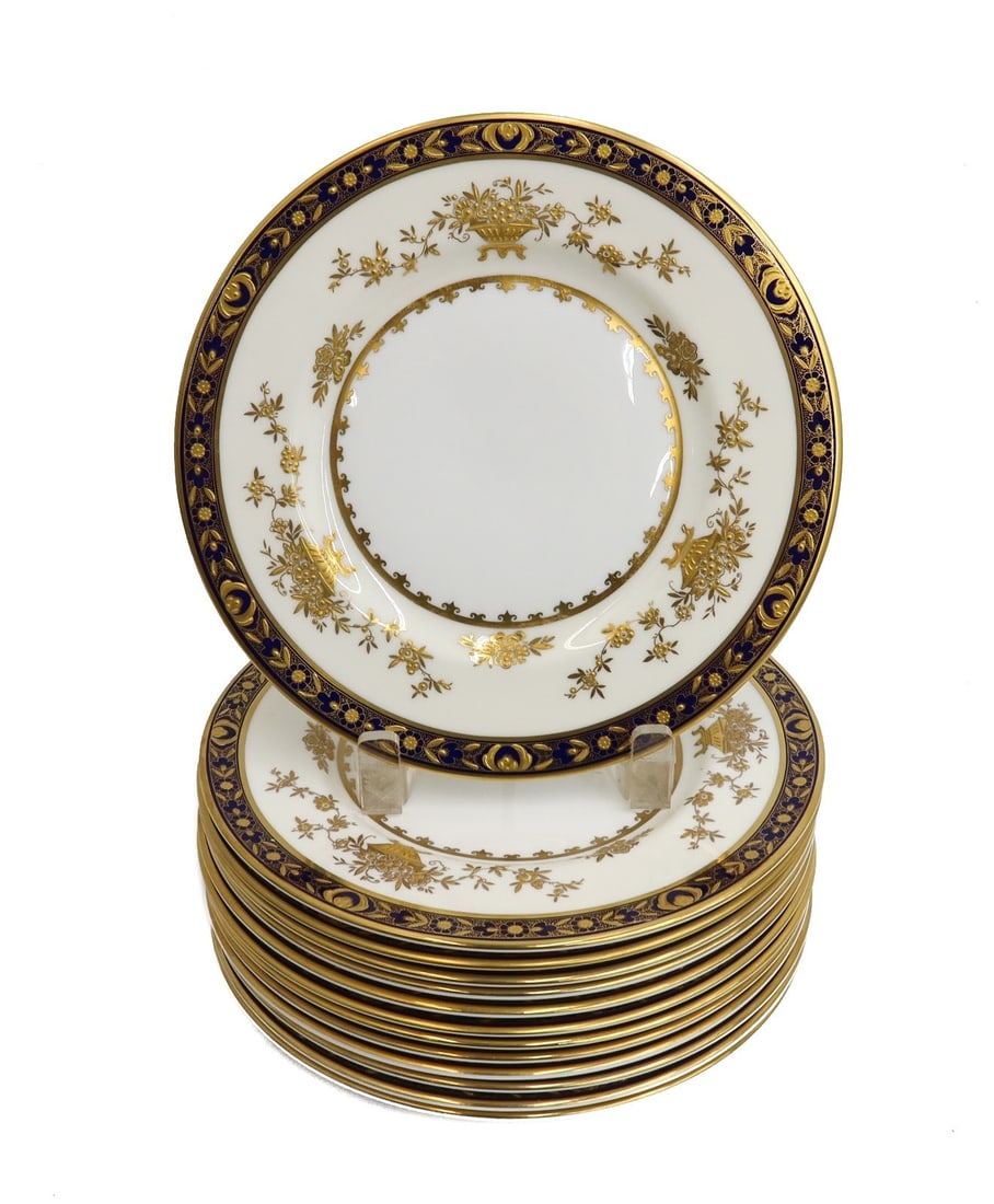 13 Minton England Porcelain Gold Encrusted Salad or Dessert Plates in Dynasty (1 of 6)
