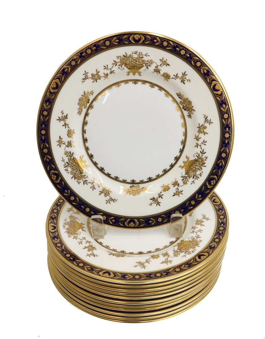 12 Minton England Porcelain Gold Encrusted Salad or Dessert Plates in Dynasty (1 of 6)