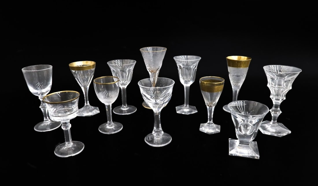12 Moser Czech Crystal Glass Liquor Goblet Set with Original Box Signed (1 of 17)