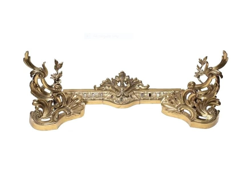 3pc French Gilt Bronze Chenet Andiron, 19th Century (1 of 4)