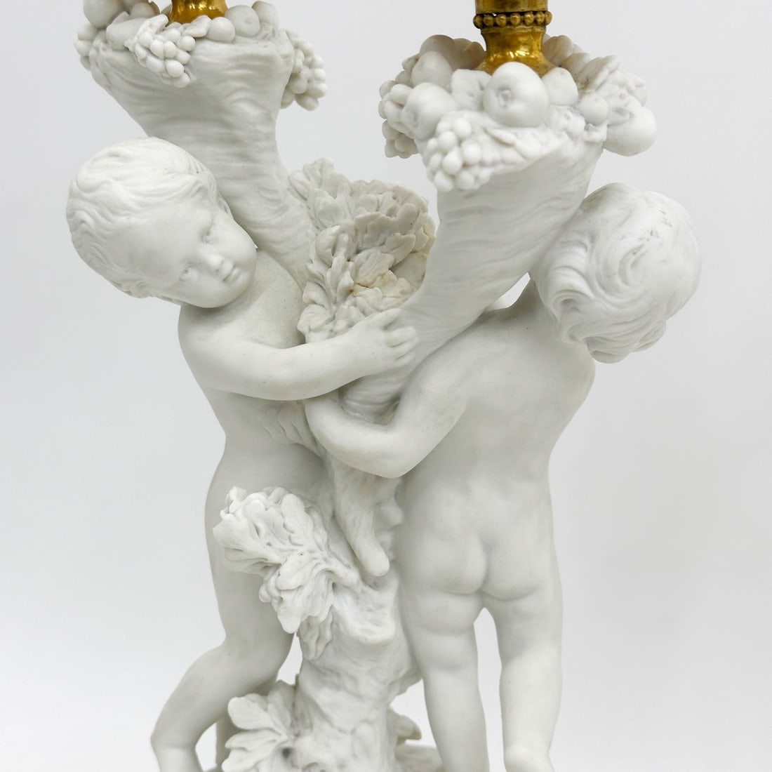 Pair Manufacture de Sevres Bisque Porcelain and Gilt Bronze Putti Candelabras - 3