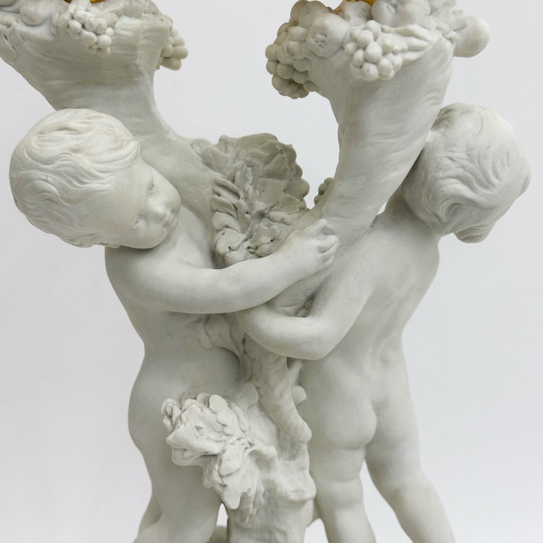 Pair Manufacture de Sevres Bisque Porcelain and Gilt Bronze Putti Candelabras - 4