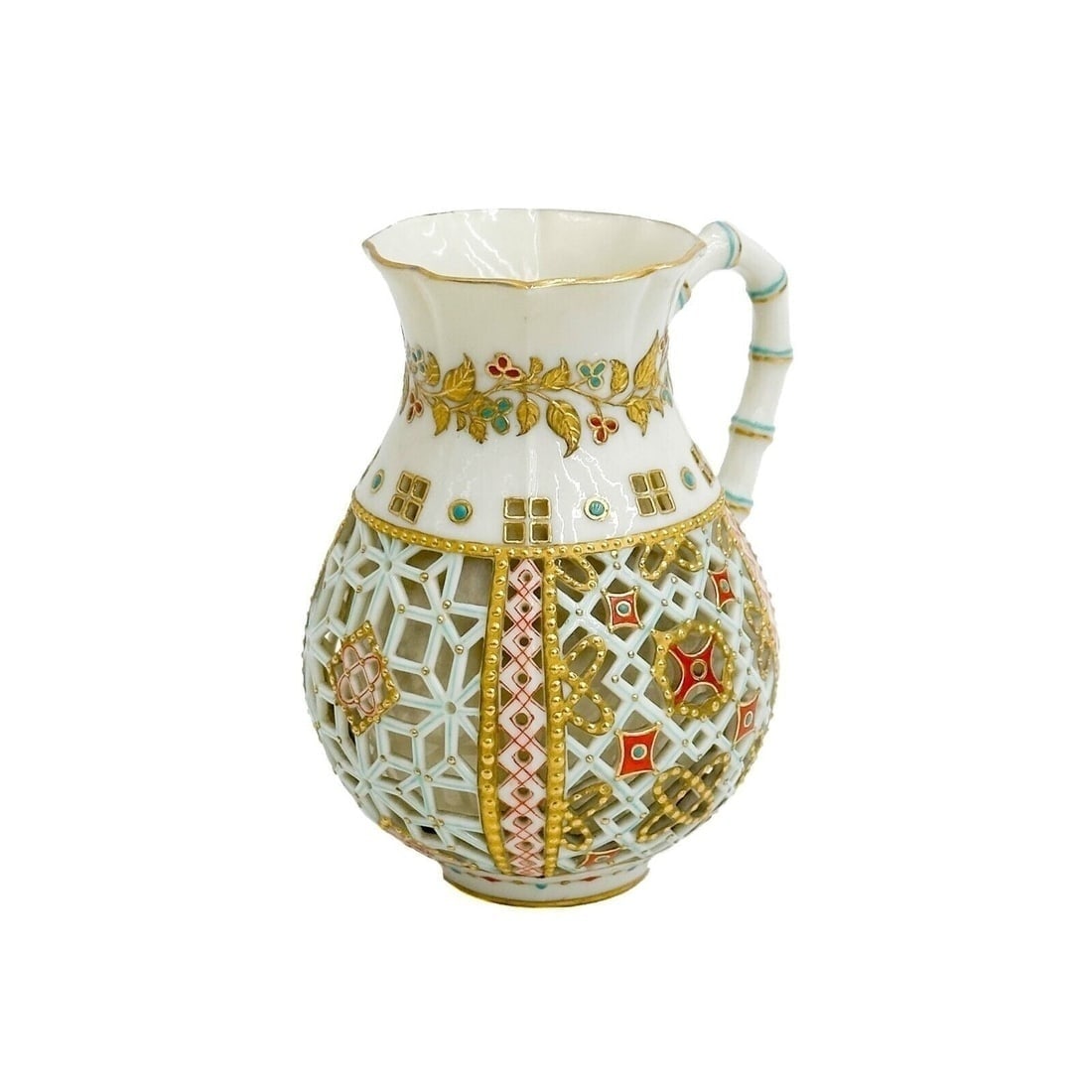 Royal Worcester Reticulated Double Walled Creamer Small Jug Pitcher circa 1900 (1 of 8)
