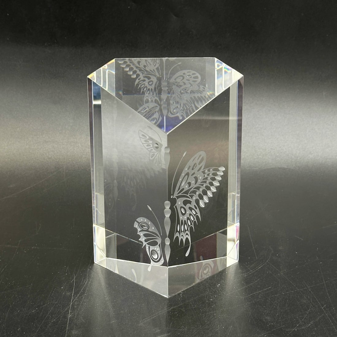 Steuben Art Glass Sculpture Garden Butterfly Prism by Bernard X Wolff w/Box - 3