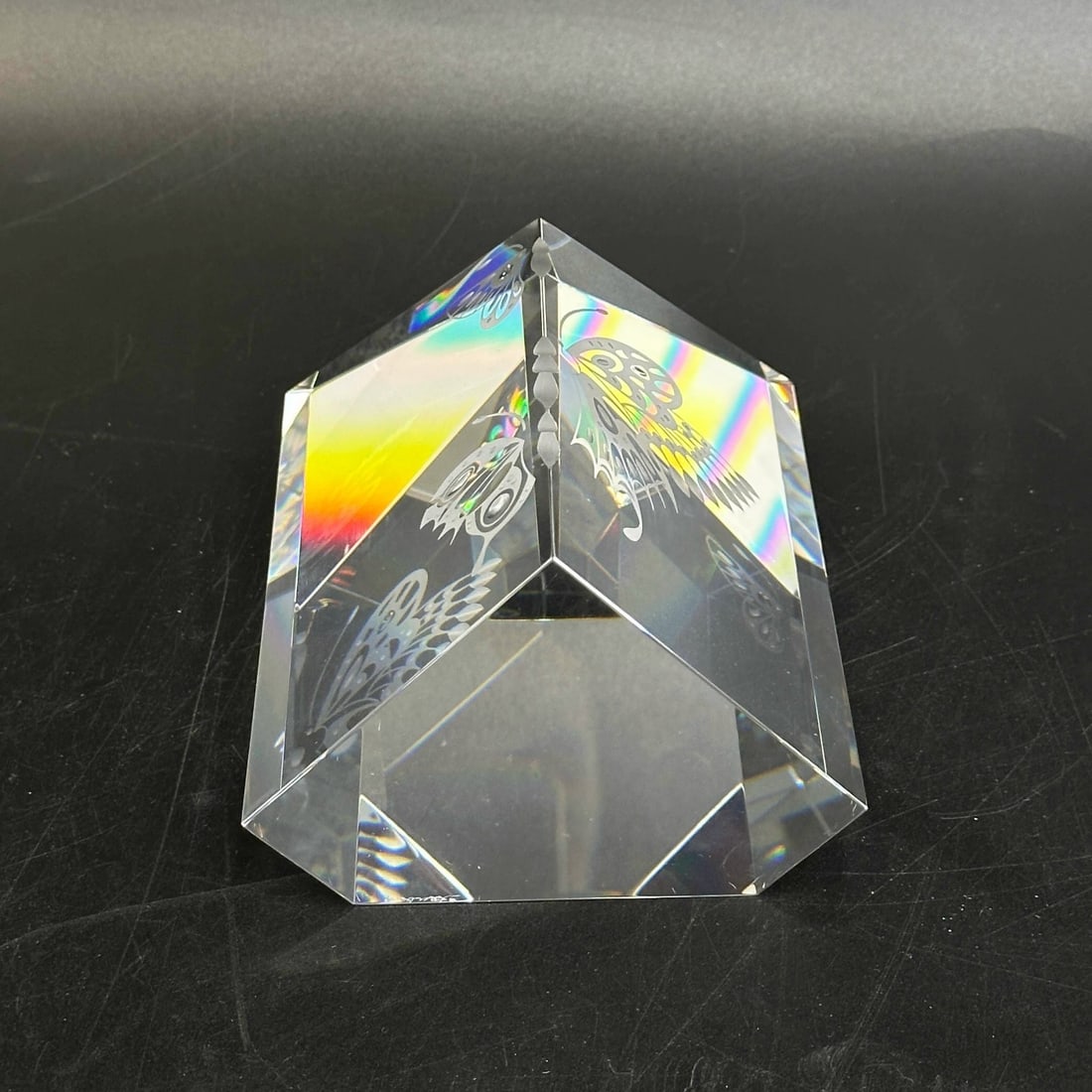 Steuben Art Glass Sculpture Garden Butterfly Prism by Bernard X Wolff w/Box - 4