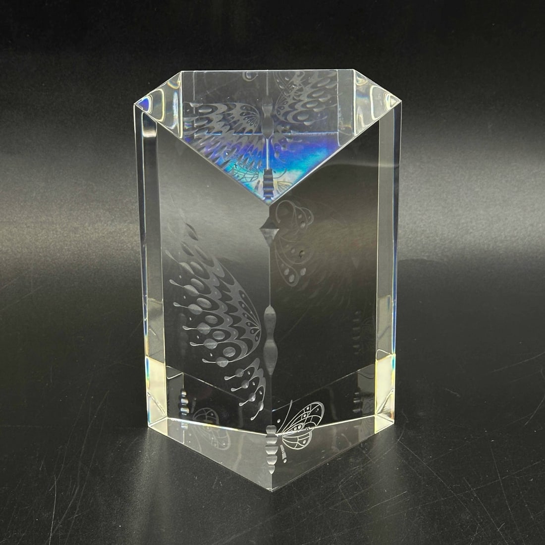 Steuben Art Glass Sculpture Garden of Delight Butterfly by Bernard X Wolff w/Box - 4