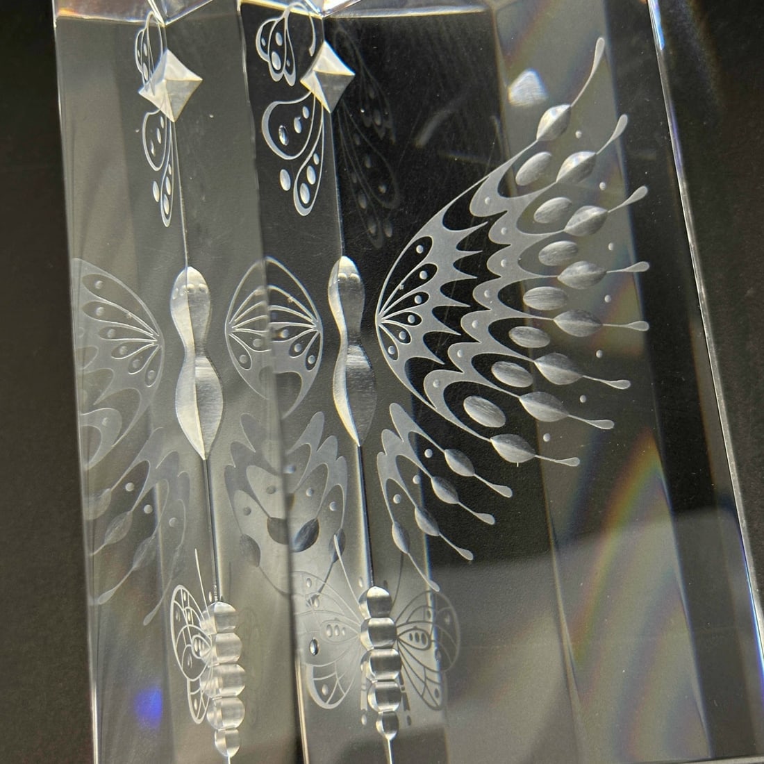 Steuben Art Glass Sculpture Garden of Delight Butterfly by Bernard X Wolff w/Box - 7