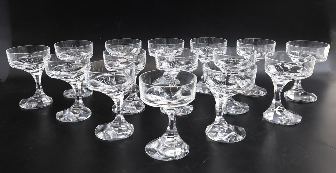 15 Baccarat France Crystal Glass Champagne Tall Sherbet Goblets in Narcisse - 2