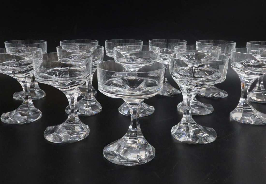15 Baccarat France Crystal Glass Champagne Tall Sherbet Goblets in Narcisse - 3