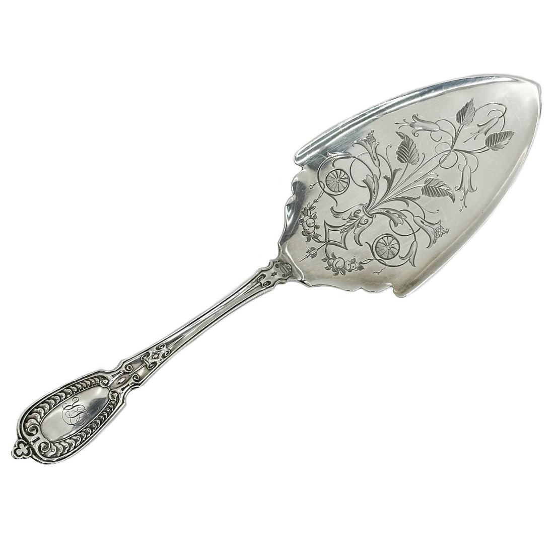 Tiffany & Co Sterling Silver Cake Server in Armor by John Polhamus 1845 with box (1 of 8)
