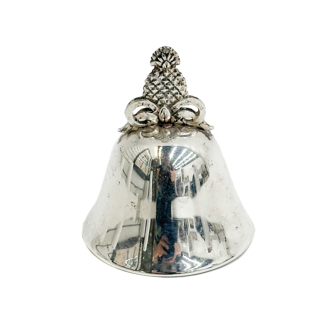 Tiffany & Co 925 Sterling Silver Bell Pineapple Finial: Tiffany & Co Sterling Silver Bell, pineapple finial. Underside of striker marked Tiffany & Co Sterling Silver 925 Weight: Approx. 1.6 ozt Measurements: Approx. 2.125 inches diameter x 2.5 inches tall 