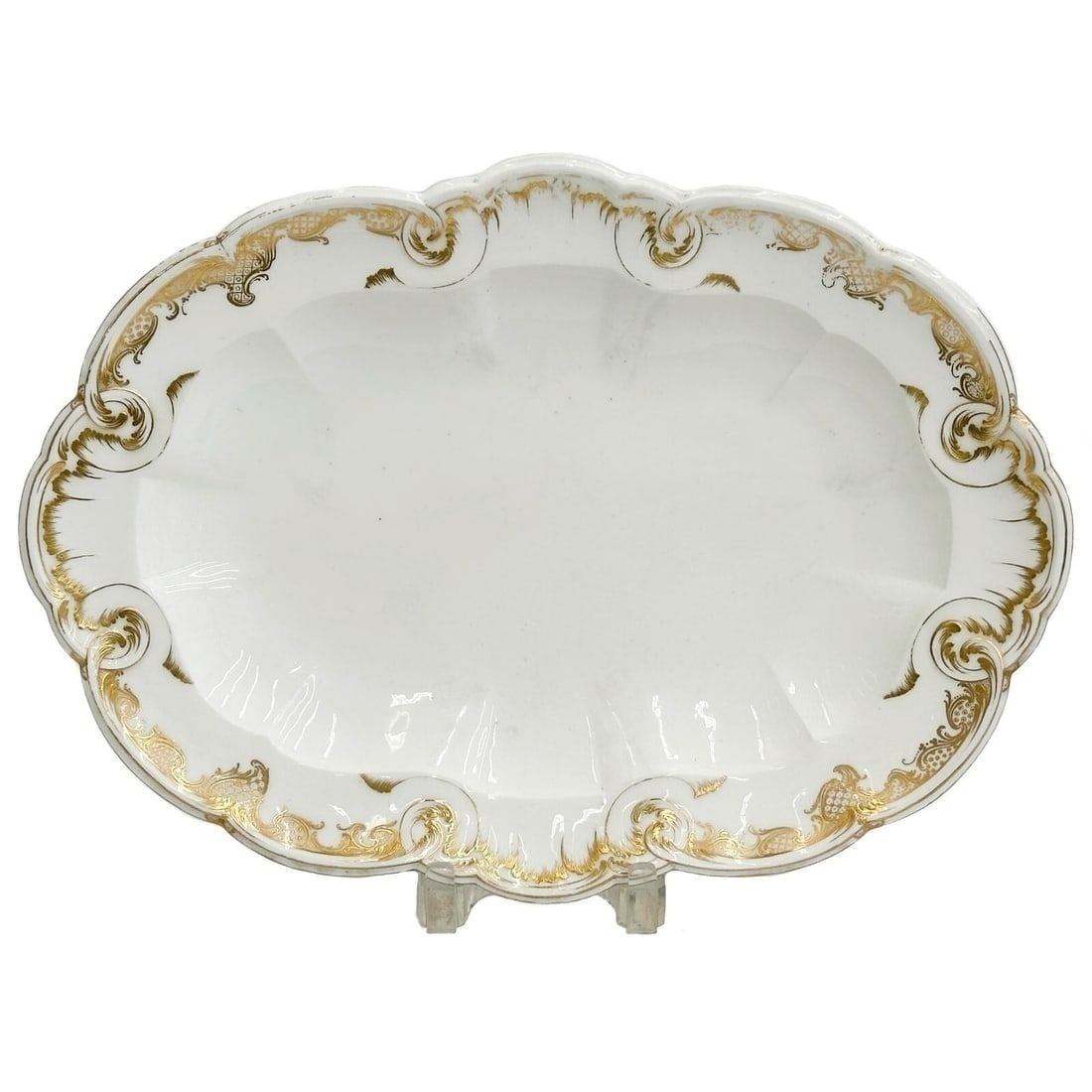 Sevres Gilt Soft Paste Porcelain Oval Platter Plat d'entree a groselles c1775 (1 of 7)