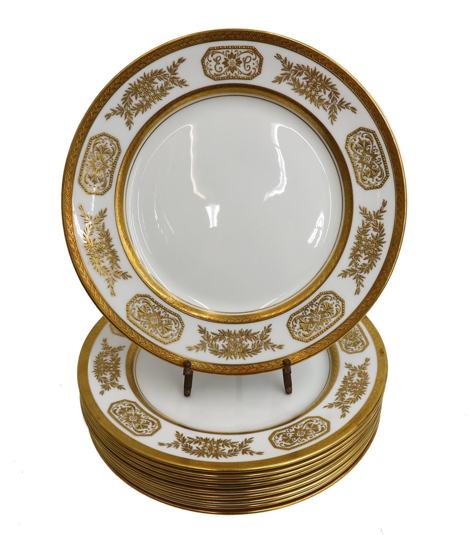 10 Aynsley England Porcelain Dinner Plates in Engagement 8220 c 1940 (1 of 6)