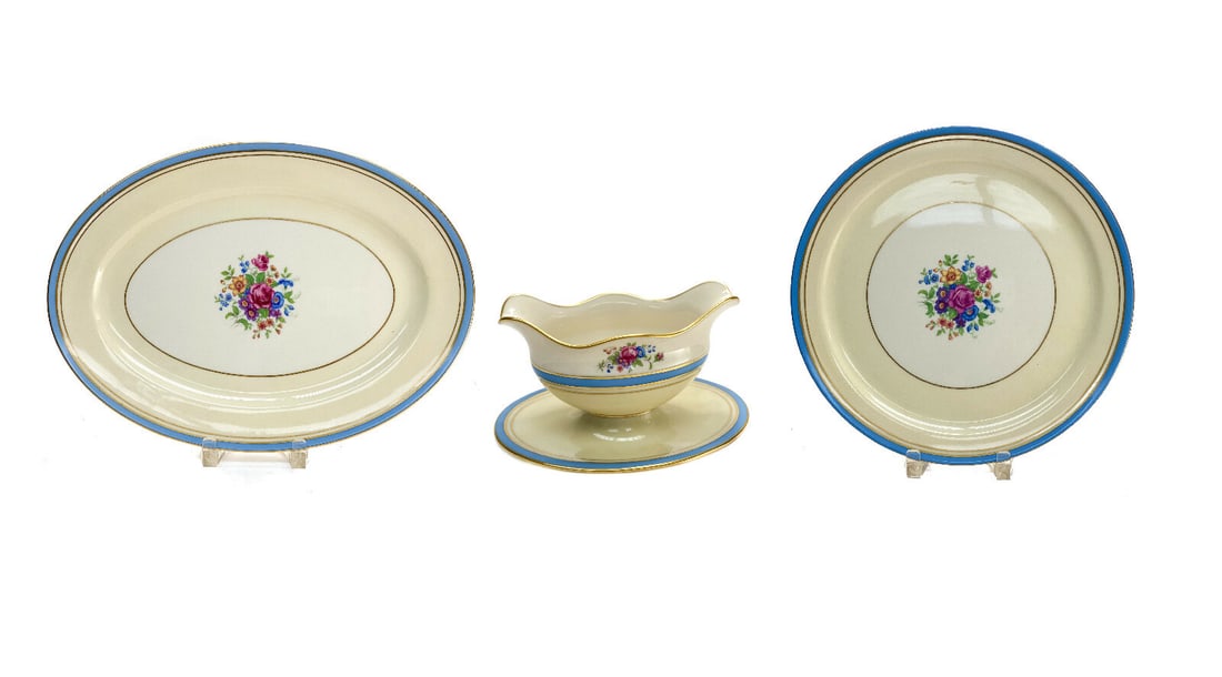 3 Piece Lenox Porcelain Serving Dishes, Floral Bouquet , circa 1950 (1 of 7)