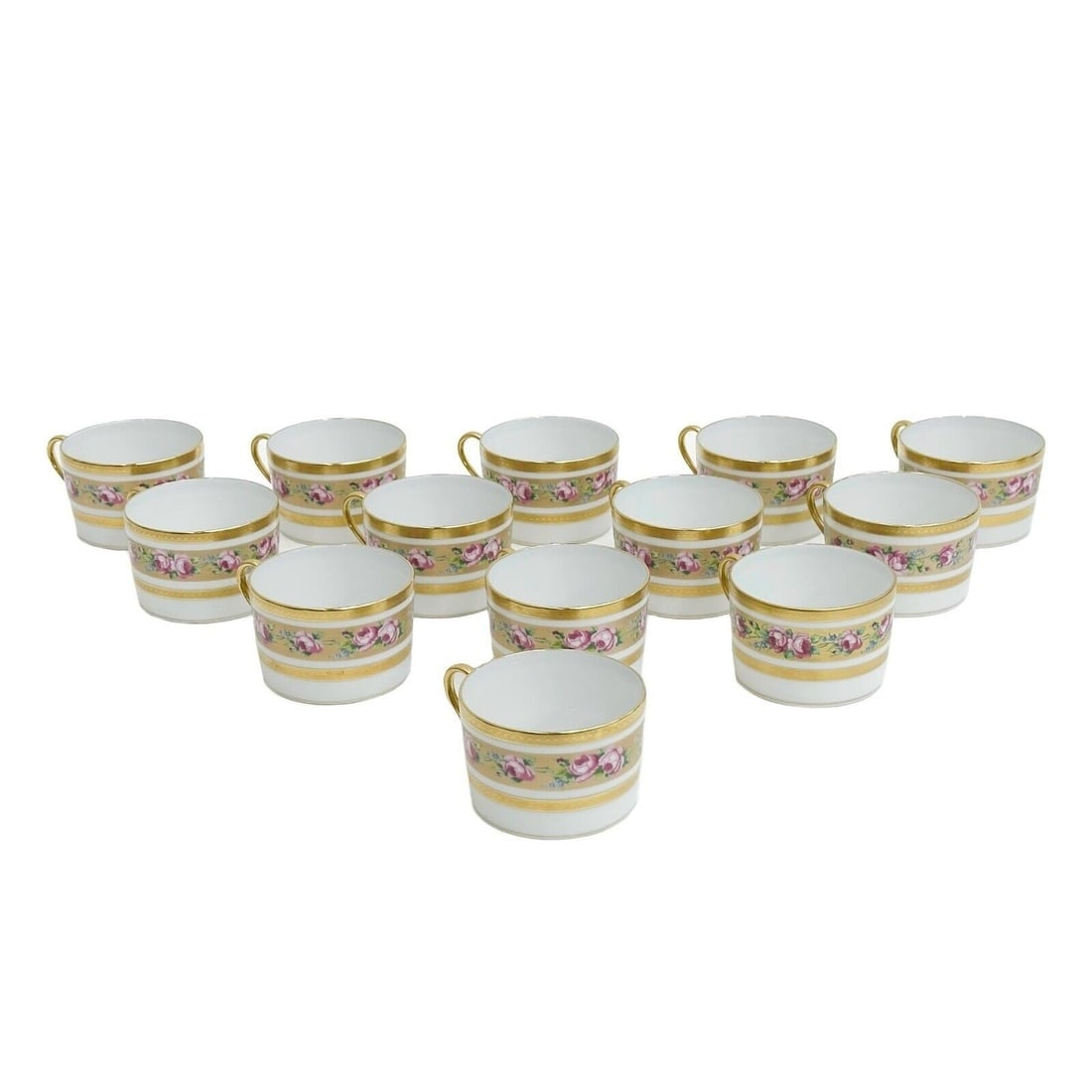 12 + 1 13 Haviland Limoges Porcelain Flat Cups in Louis Philippe Gold (1 of 6)