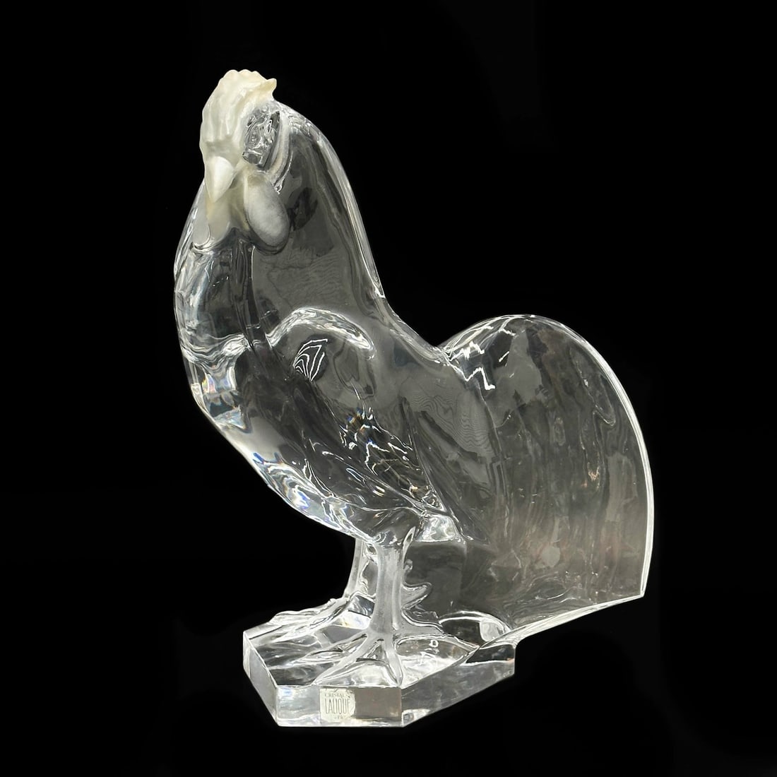 Cristal Lalique France Art Glass 18in Rooster Sculpture Signed (1 of 10)