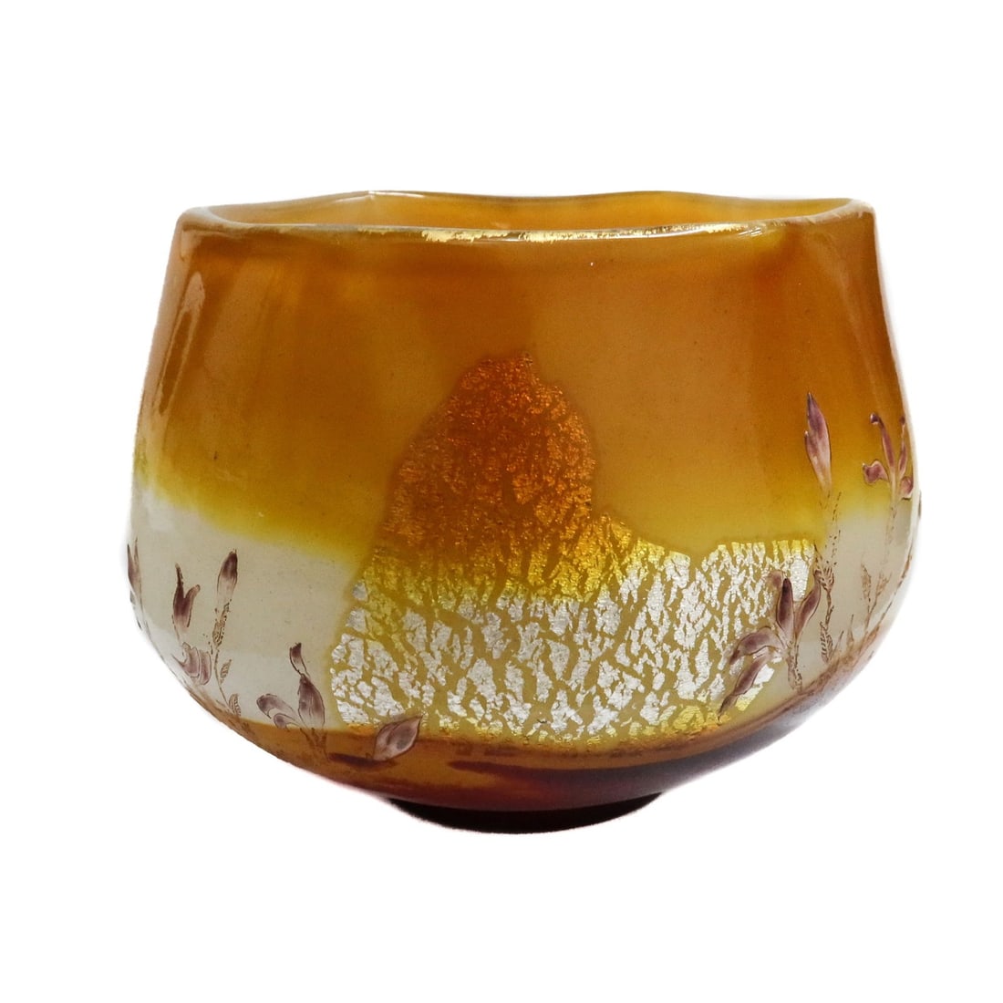 Emile Galle Hellebore Foil Infused, Enamel & Fire Polished Glass Vase circa 1890 (1 of 16)