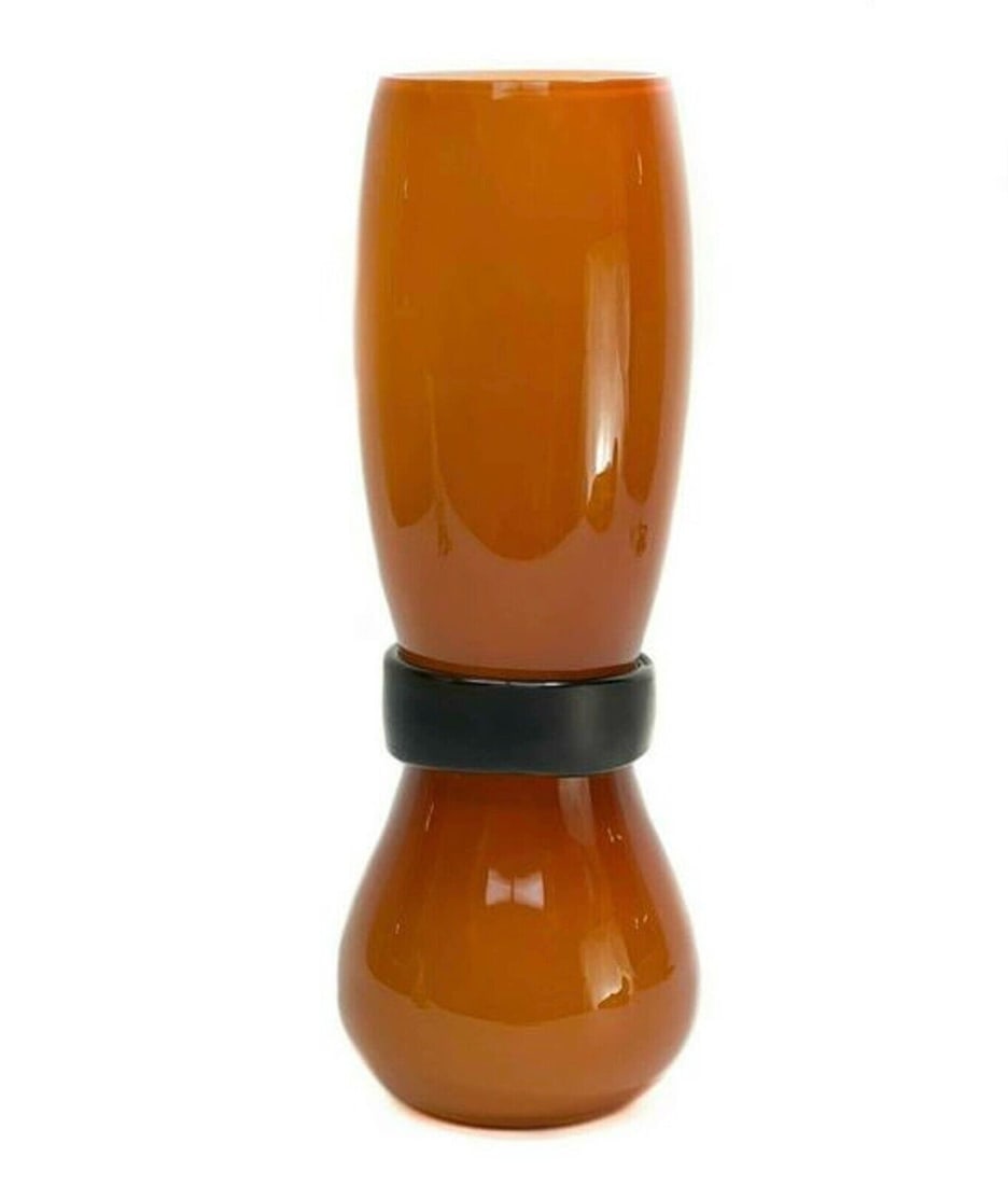 Salviati Venice Italy Amber Fasciati Art Glass Vase (1 of 7)
