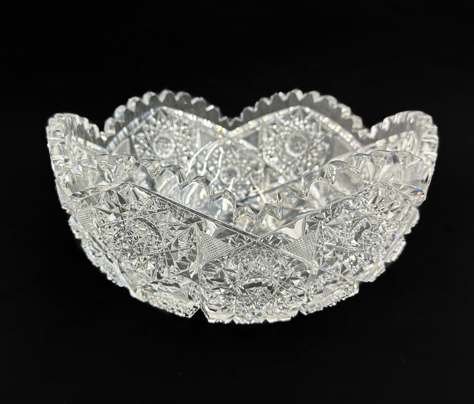 American Brilliant Cut 9 inch Glass Bowl (1 of 9)