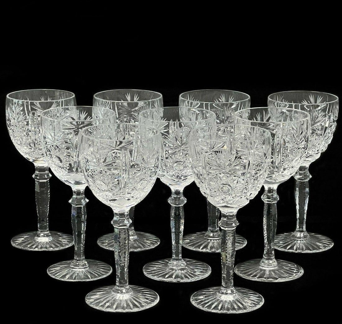 7 Wittwer Clear Cut Glass 6.3 inch Wine Glasses in Paris (1 of 5)