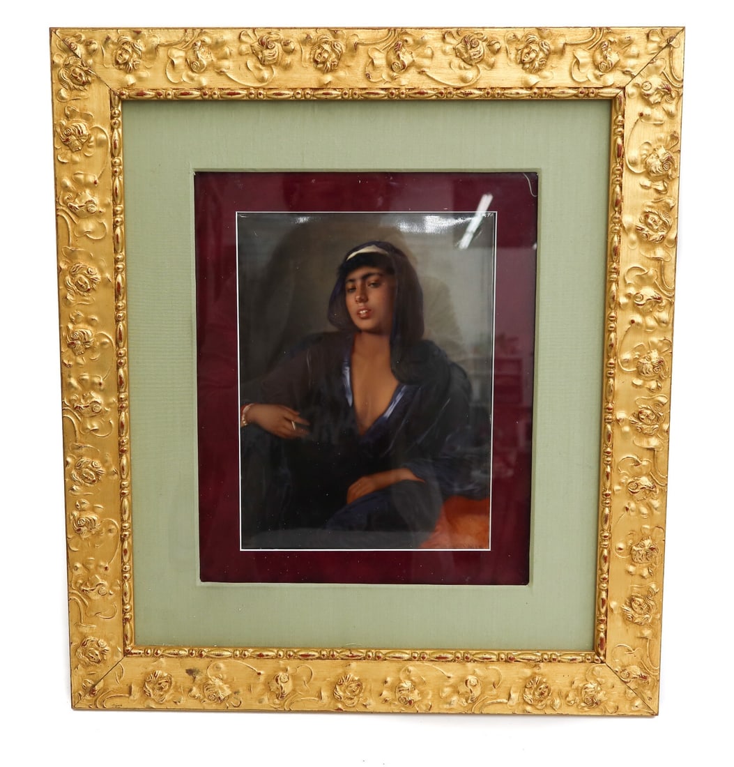 KPM Berlin Porcelain Plaque of Nefusa by Wagner after Carl Leopold Muller 19th C: KPM Berlin porcelain plaque of Nefusa by Wagner after Carl Leopold Muller, Late 19th Century. The plaque depicts a Moorish woman in blue robed garbs holding a cigarette. Signed Wagner to lower edge. I
