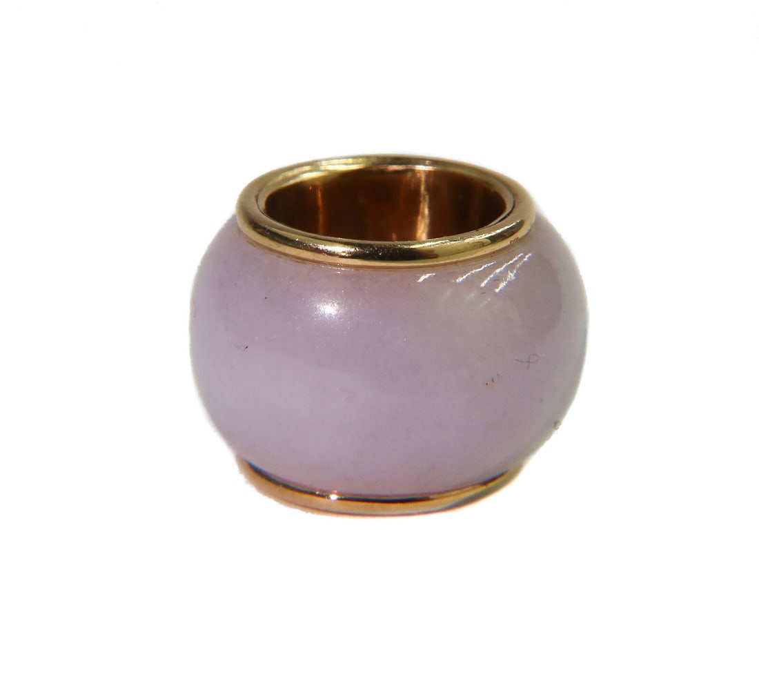Gump's 14k Yellow Gold and Lavender Jade Necklace Pendant or Bead Charm (1 of 7)