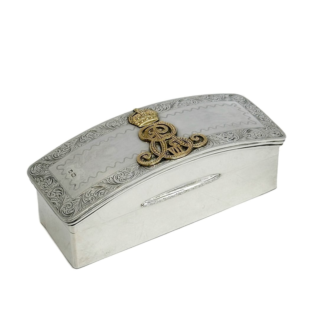 English Sterling Silver Officer's Belt Pouch Mounted as a Cigarette Box 1958 (1 of 8)