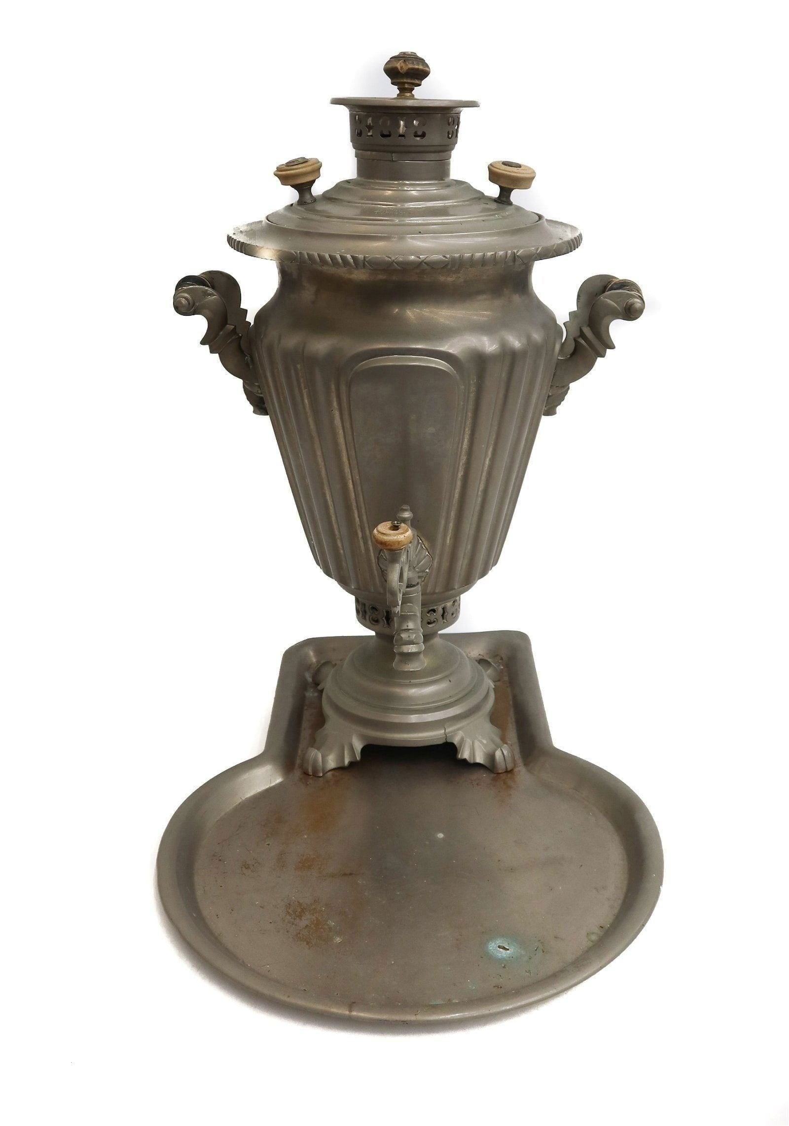 Russian NIckel-Plated Brass Tulpromtorg Factory Batashey Samovar Tea Urn, Early 20th Century (1 of 9)