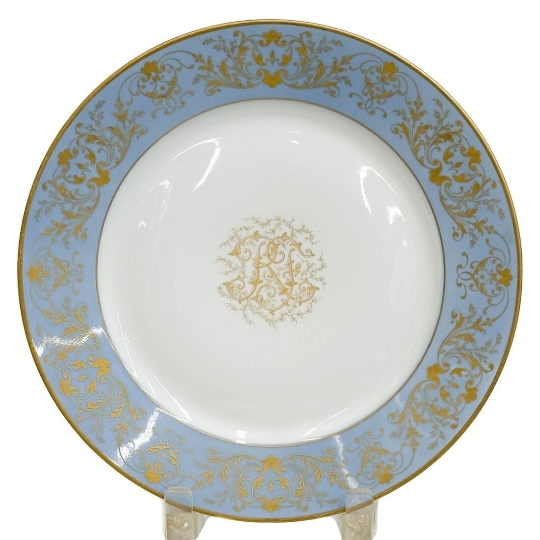 Manufacture de Sevres Porcelain Cabinet Plate Light Blue 1985 (1 of 5)