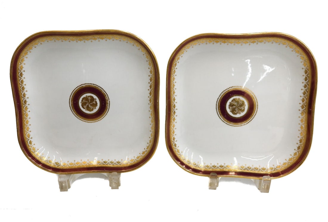 Pair Royal Imperial Manufactury of Vienna Porcelain Square Trays, 1799 (1 of 7)