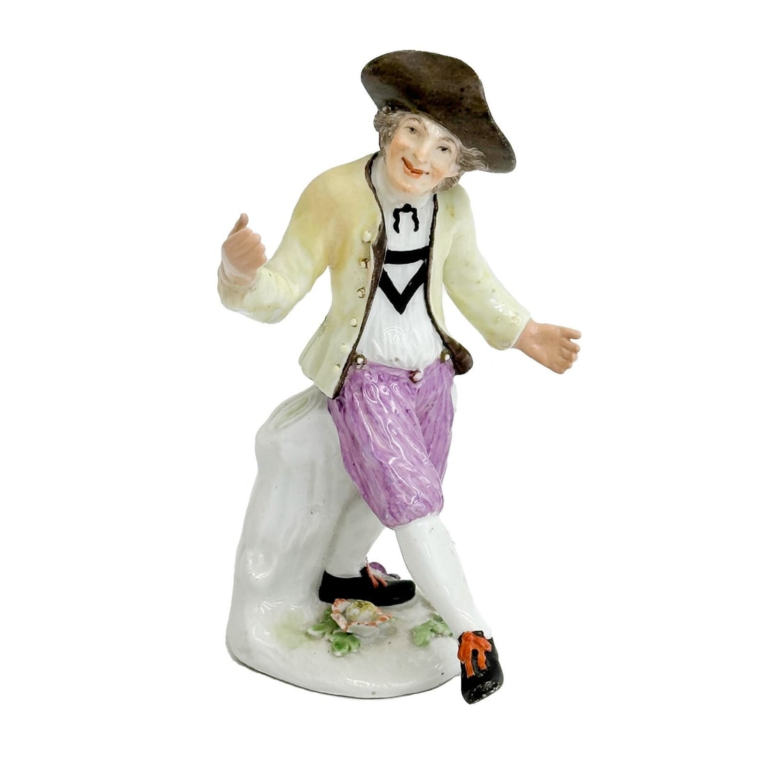 Meissen Germany Hand Painted Porcelain Figurine Dancing Peasant c1745 (1 of 8)